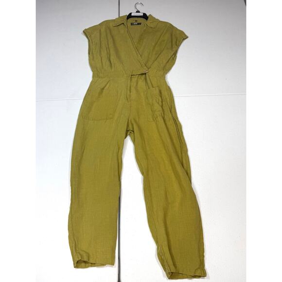 BLANKNYC Juicy Moss linen green Jumpsuit size Medium - Picture 3 of 7